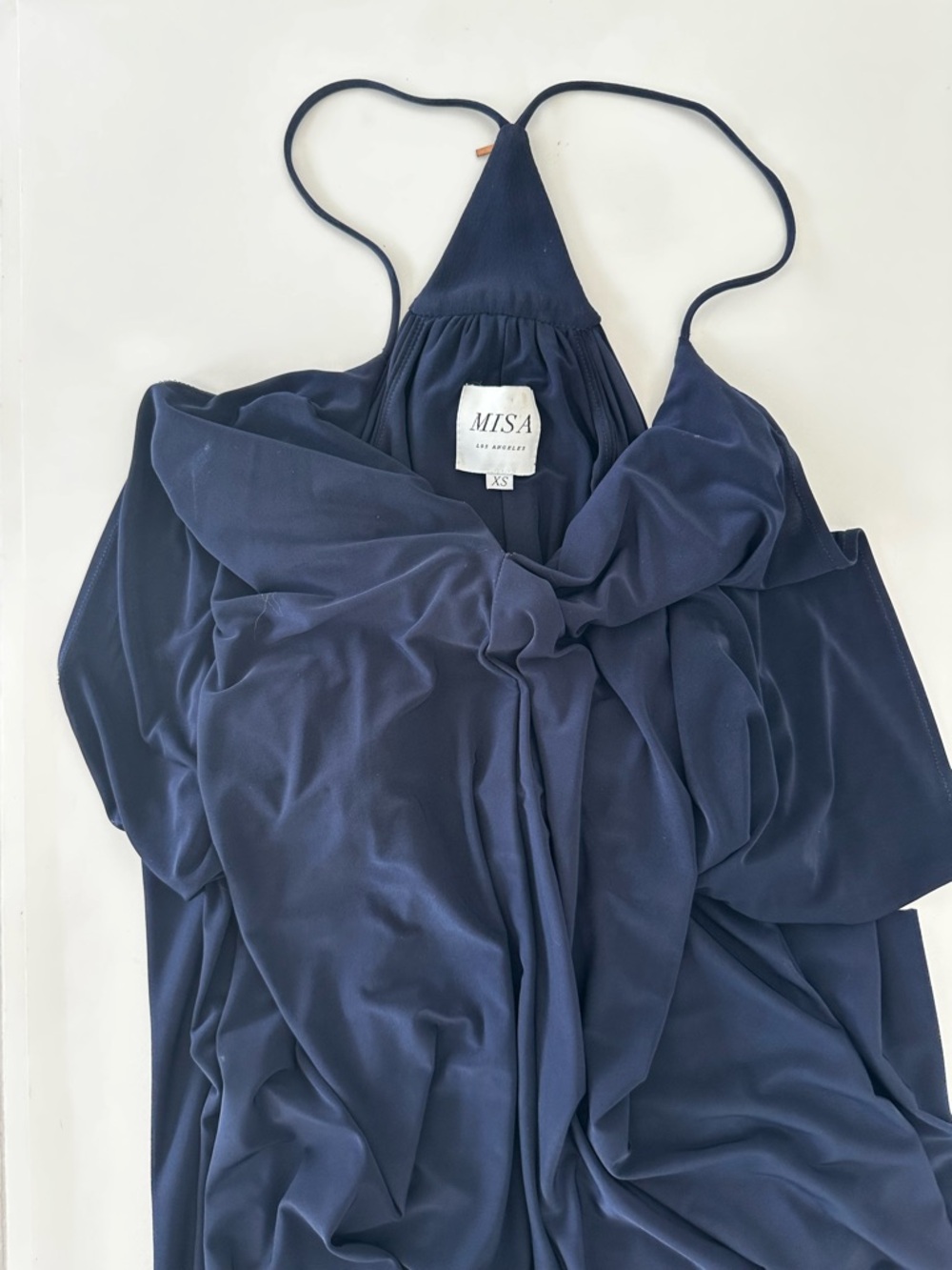 Misa Los Angeles Women’s Navy Blue Maxi Gown, XS, Special Occasion
